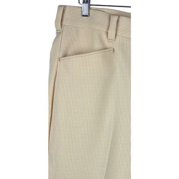 Men’s Kings Road  Vintage Yellow and White Pinstriped Slacks. Size 36 - Picture 1 of 5